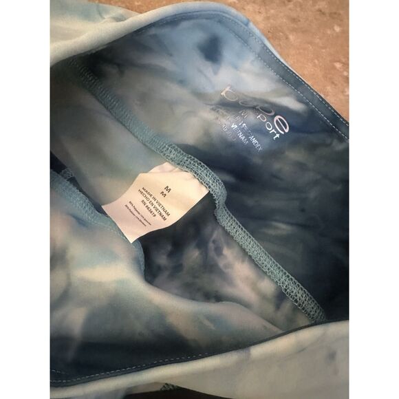 NWT Bebe M Tie Dye Leggings Deep Ocean Sea Glass Pockets - Picture 4 of 5